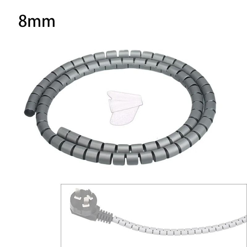 Spiral Cable Cover Protector HighPerformance 2M Desk Organizer Flexible Computer Cord Bite Tube 8
