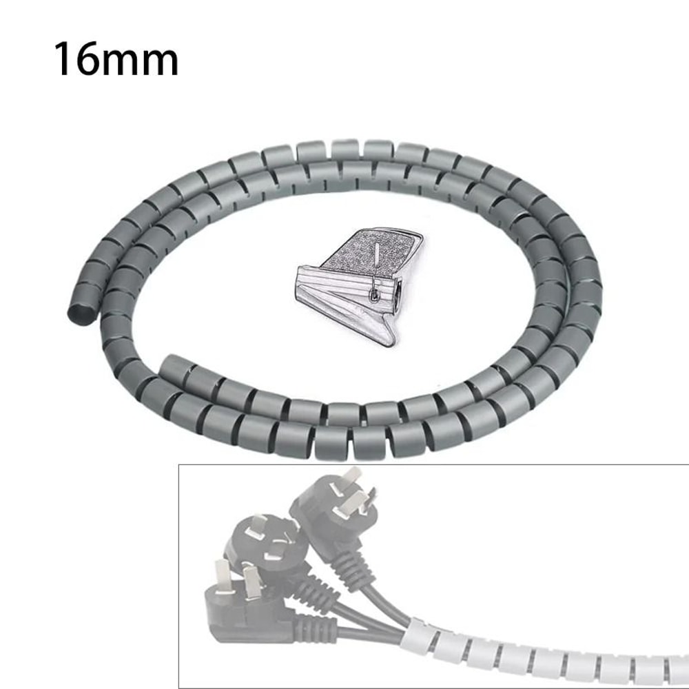 Spiral Cable Cover Protector HighPerformance 2M Desk Organizer Flexible Computer Cord Bite Tube 14