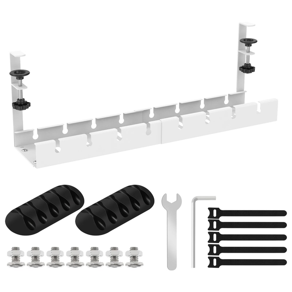 HeavyDuty NoDrill UnderDesk Cable Management Tray HighPerformance Extendable Metal Power Strip Co 7