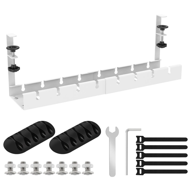 HeavyDuty NoDrill UnderDesk Cable Management Tray HighPerformance Extendable Metal Power Strip Co 7