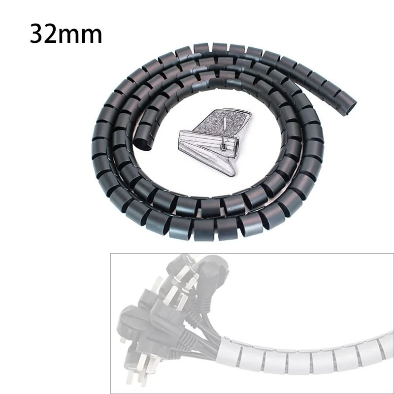 Spiral Cable Cover Protector HighPerformance 2M Desk Organizer HeavyDuty Computer Cord Protective 9