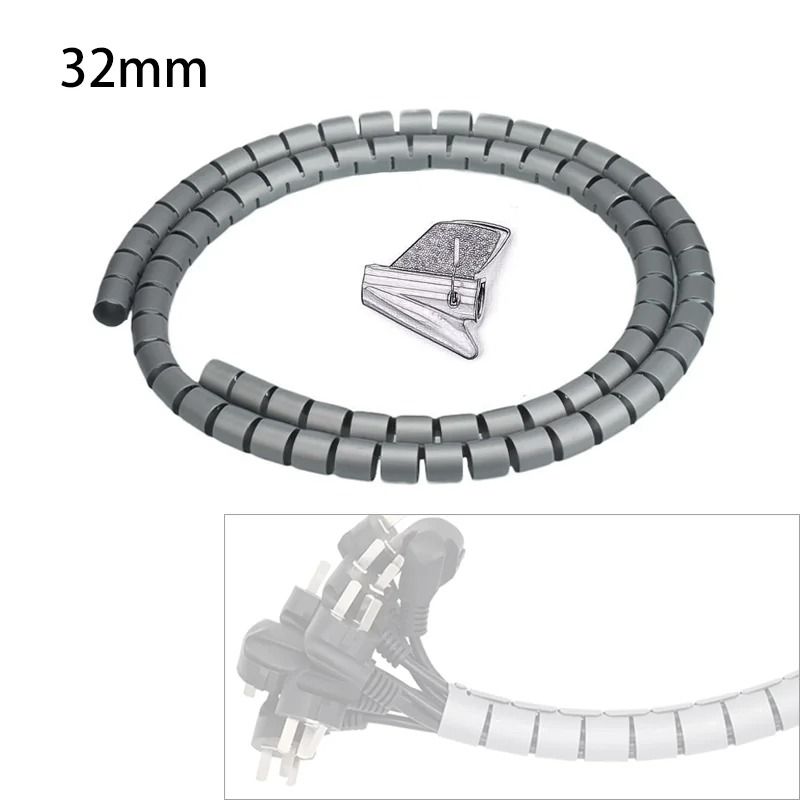 Spiral Cable Cover Protector HighPerformance 2M Desk Organizer HeavyDuty Computer Cord Protective 11