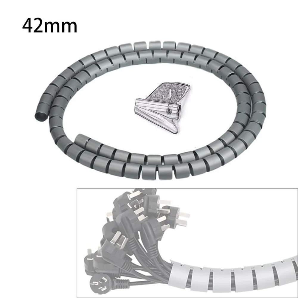 Spiral Cable Cover Protector HighPerformance 2M Desk Organizer HeavyDuty Computer Cord Protective 5