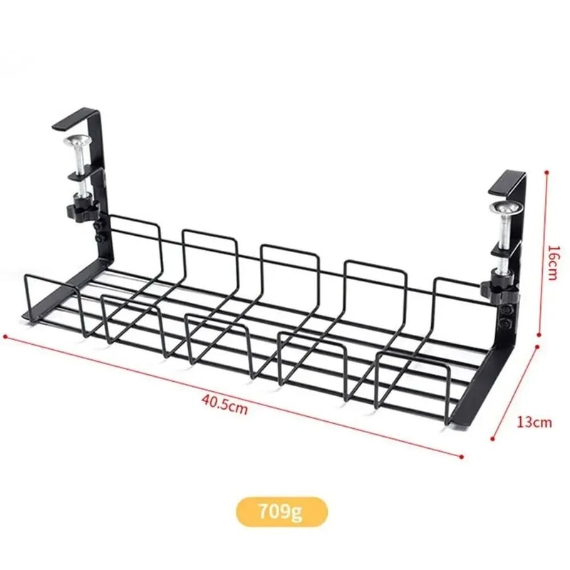 HeavyDuty Iron Under Desk Cable Management Tray HighPerformance NoPunching Wire Organizer 4