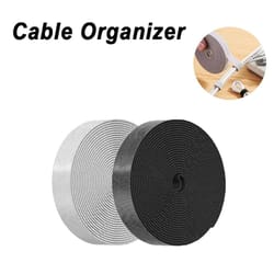 5m reusable cable organizer – high-performance free-cut fastening tape for professional desk wire storage