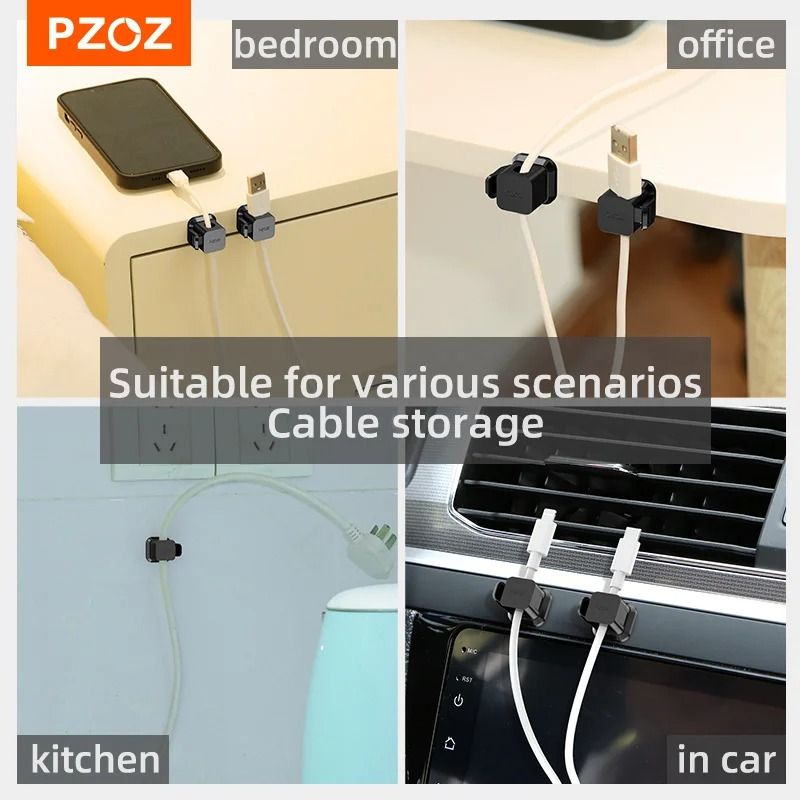 PZOZ Desktop Cable Management Clips HighPerformance 6PC NonSlip Cord Holder And Wire Protector 1