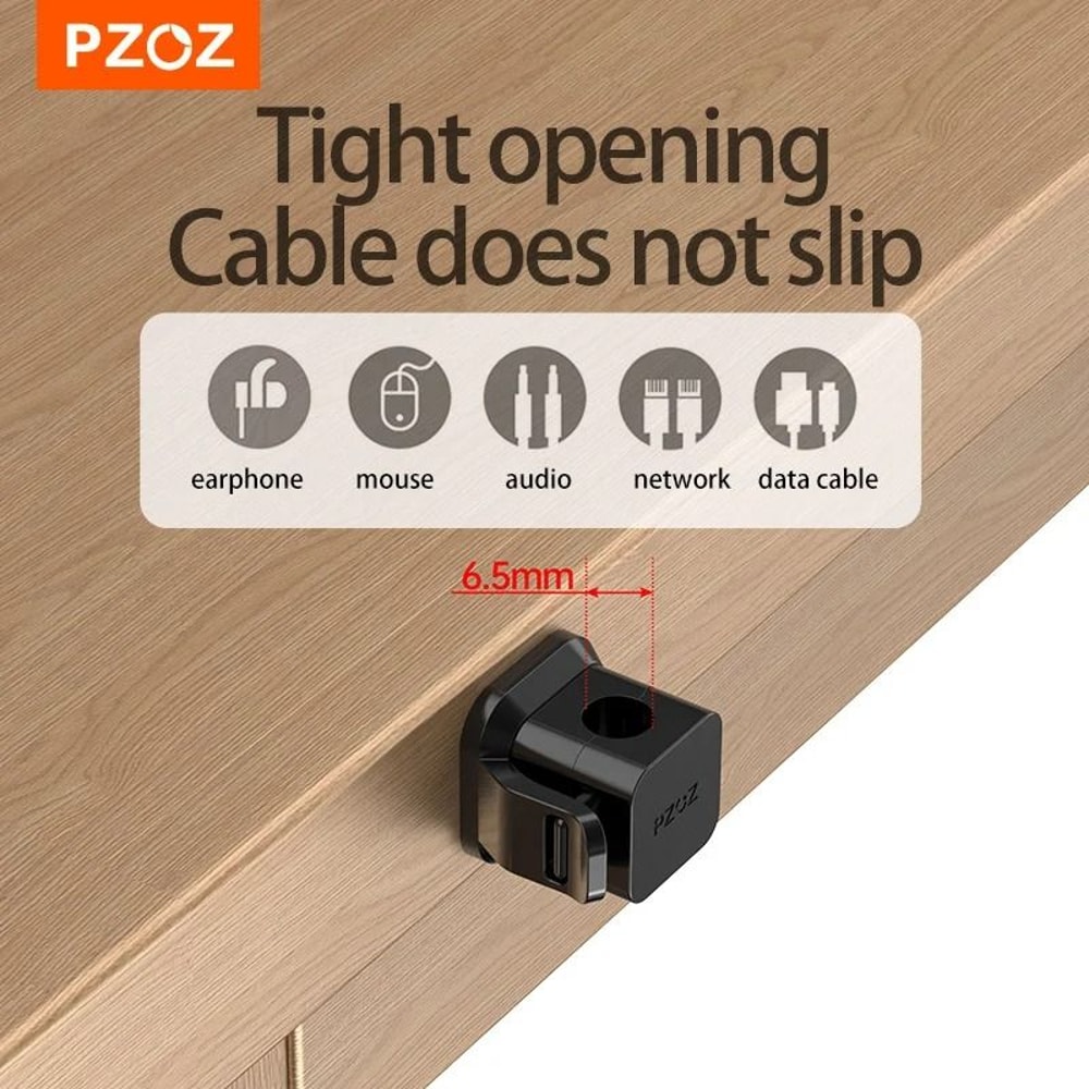 PZOZ Desktop Cable Management Clips HighPerformance 6PC NonSlip Cord Holder And Wire Protector 3