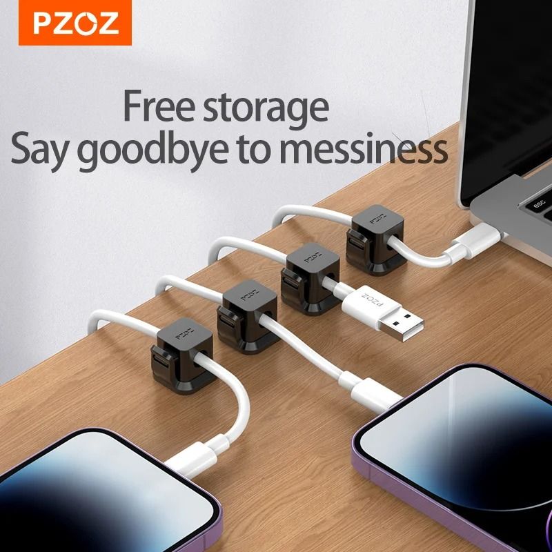PZOZ Desktop Cable Management Clips HighPerformance 6PC NonSlip Cord Holder And Wire Protector 4