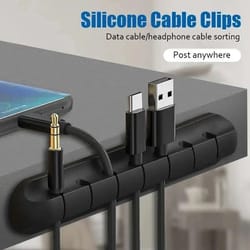 silicone usb cable organizer – high-performance desktop tidy clips & mouse wire management holder