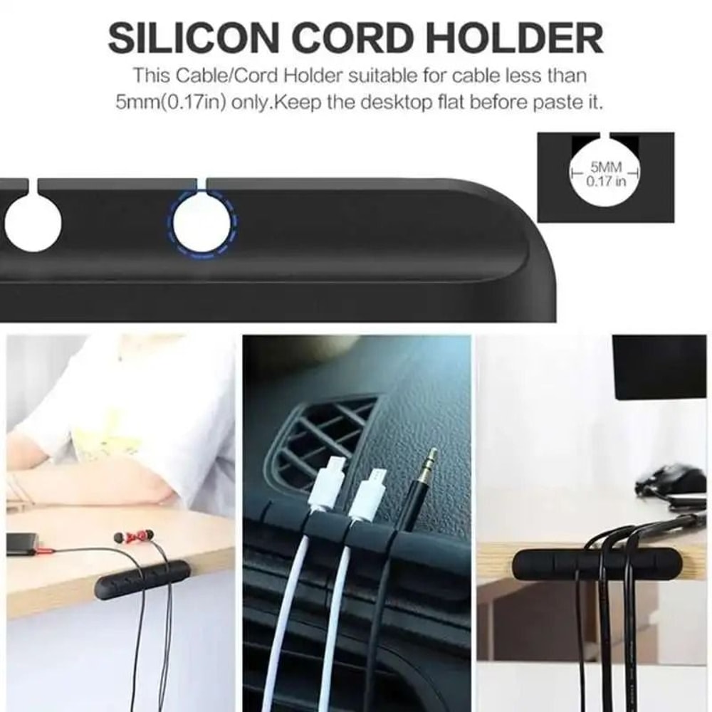 Silicone USB Cable Organizer HighPerformance Desktop Tidy Clips Mouse Wire Management Holder 4