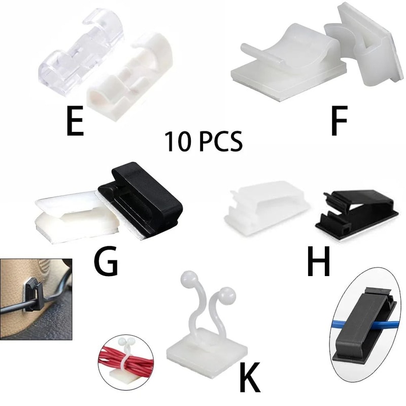 10Piece Charger Cable Organizer HighPerformance Desktop Tidy Clips USB Wire Management Holder 0