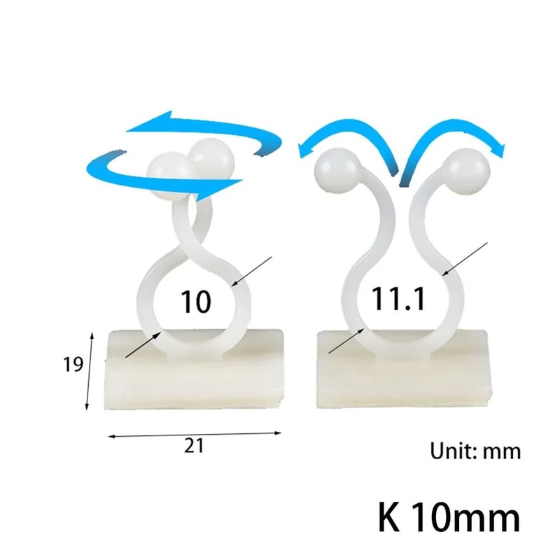 10Piece Charger Cable Organizer HighPerformance Desktop Tidy Clips USB Wire Management Holder 17