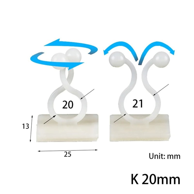 10Piece Charger Cable Organizer HighPerformance Desktop Tidy Clips USB Wire Management Holder 20