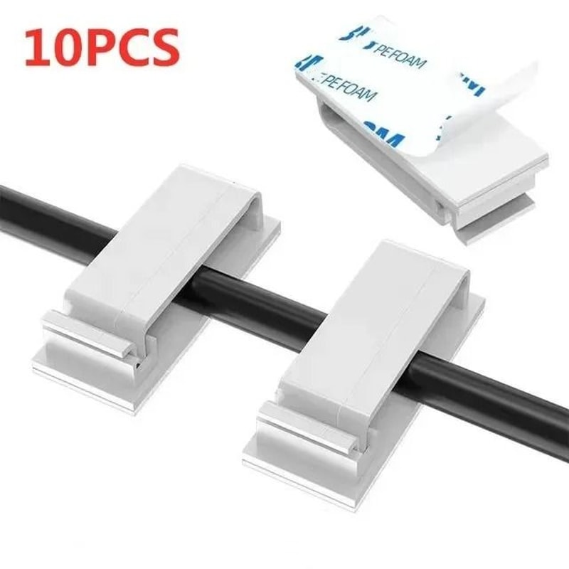 SelfAdhesive Wire Organizer HighPerformance Harness Clamp Cord Management Clip For PC USB Cables 10