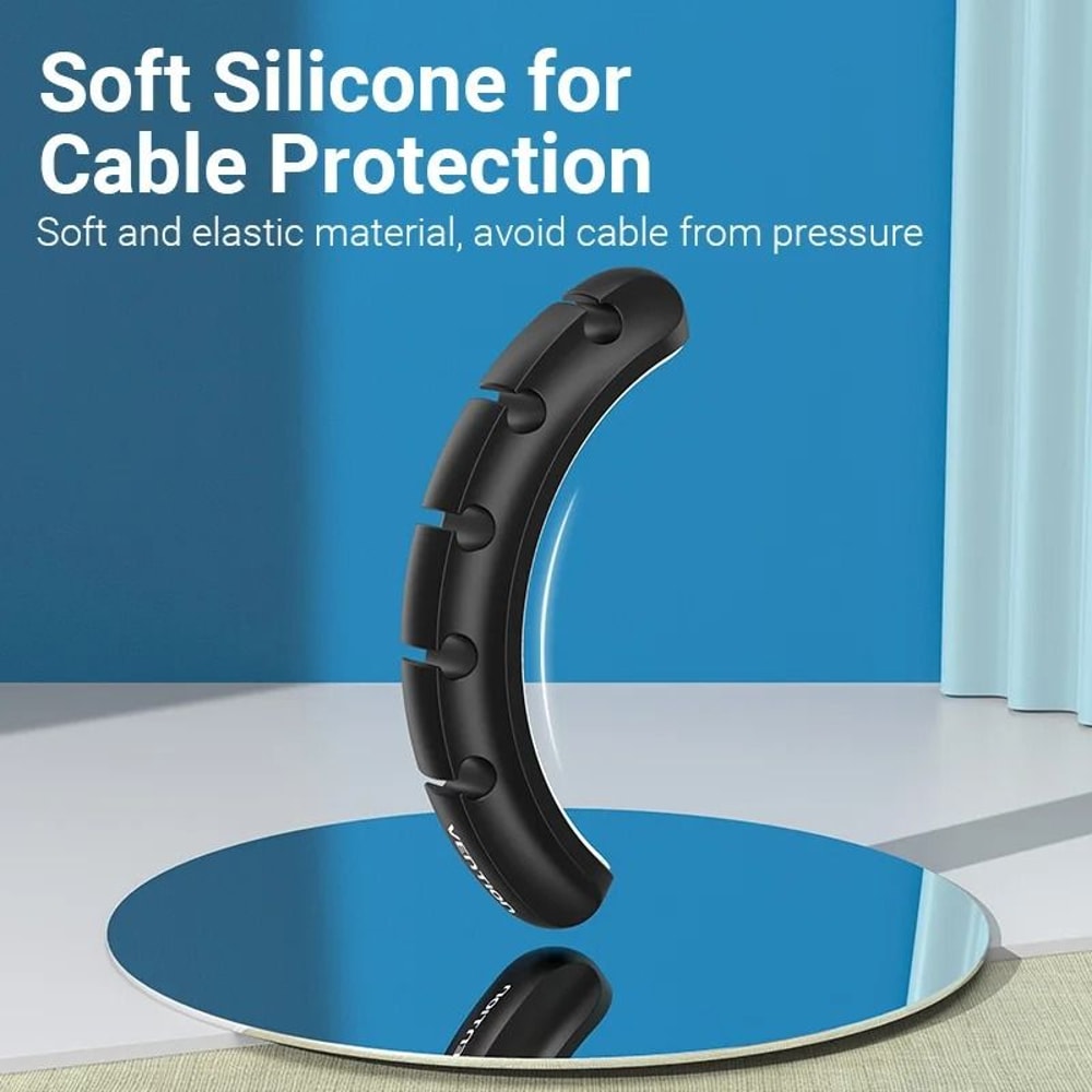 Vention Silicone Cable Organizer HighPerformance Flexible Wire Winder USB Management Clips 2