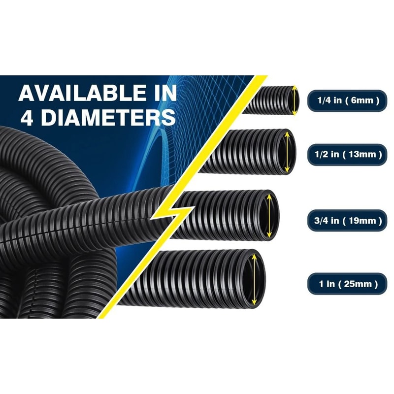 114 In Flame Retardant Split Wire Loom HighPerformance Flexible Cord Protector With Installation T 6