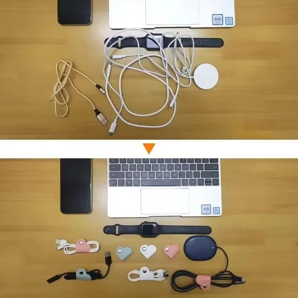 Mini Heart Leather Cable Winder HighPerformance HeartShaped Cord Organizer Headphone Wire Holder 2