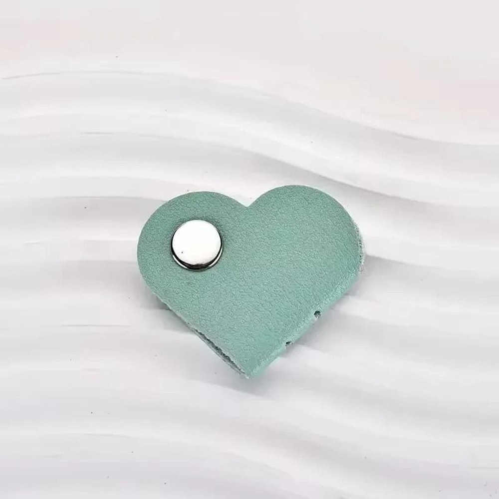 Mini Heart Leather Cable Winder HighPerformance HeartShaped Cord Organizer Headphone Wire Holder 13