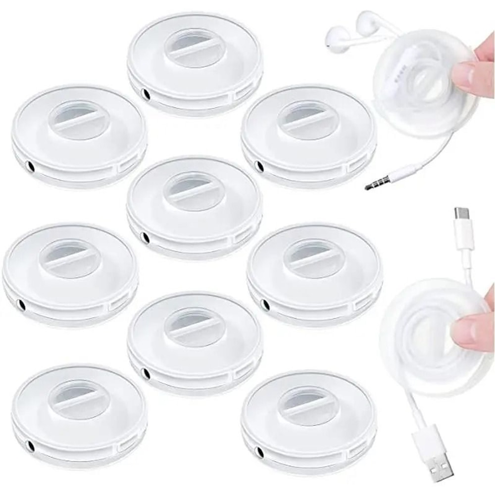 Portable Transparent MultiFunction Cable Winder Retractable Cord Organizer Phone Holder 4