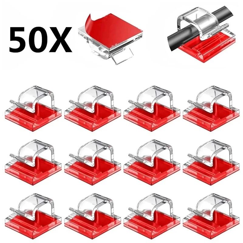 SelfAdhesive Cable Fixer Clips HighPerformance Management Clamps For Home Office And Car 0
