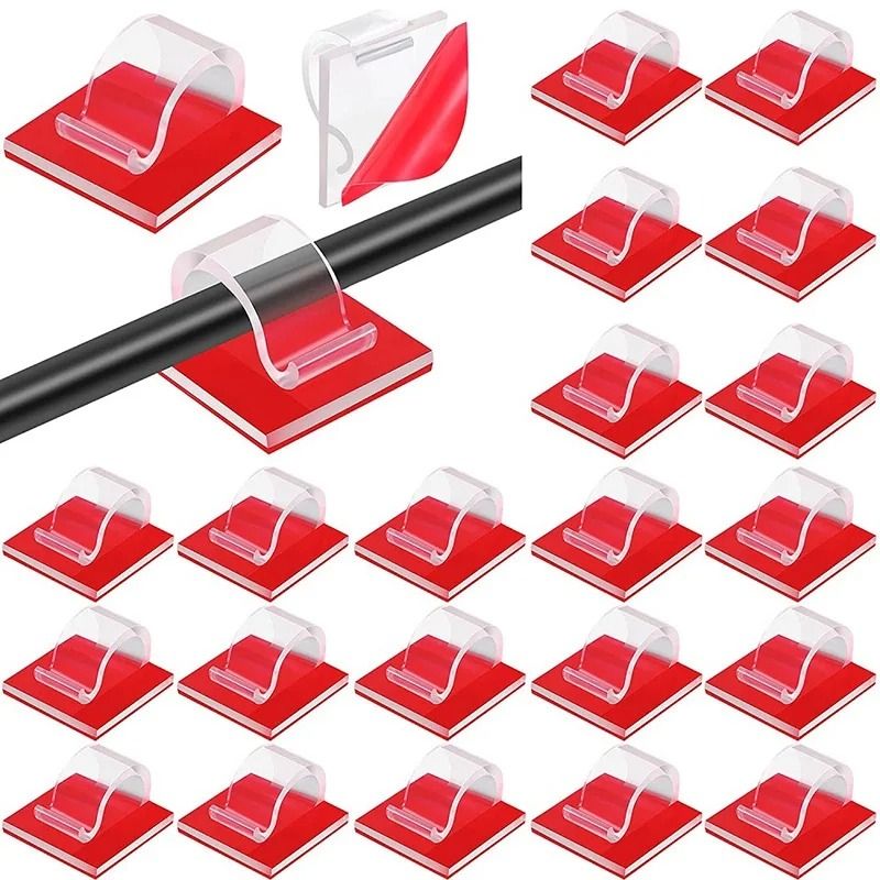 SelfAdhesive USB Cable Organizer Clip HighPerformance Desktop Wire Winder Cord Protector 0