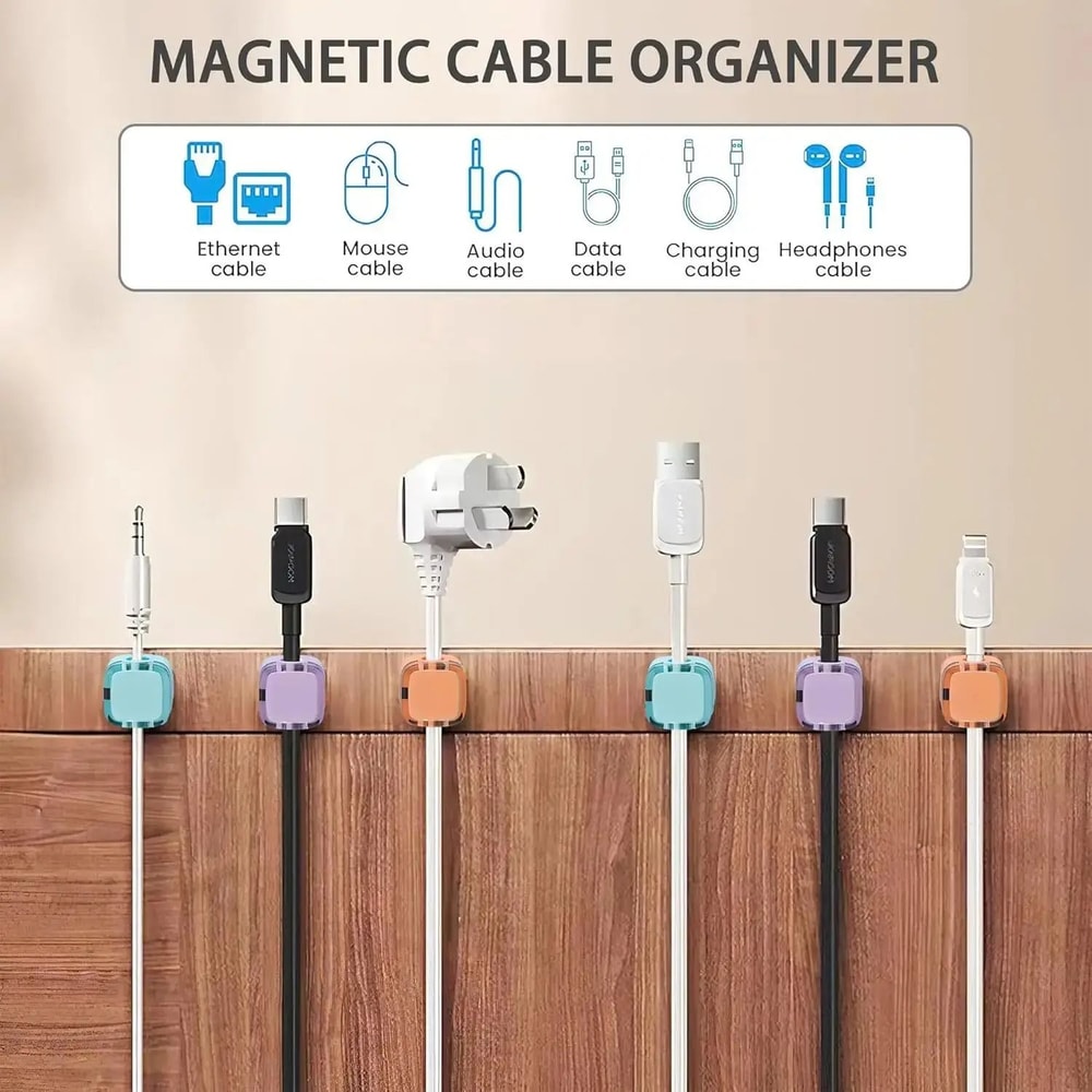Adjustable Magnetic Cable Clips HighPerformance UnderDesk Wire Management Smooth Cord Holder 4