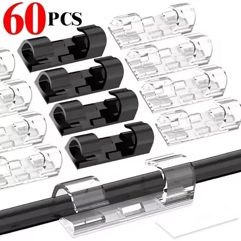SelfAdhesive Desktop Cable Clips HighPerformance PC Mouse USB Power Cord Organizer 0