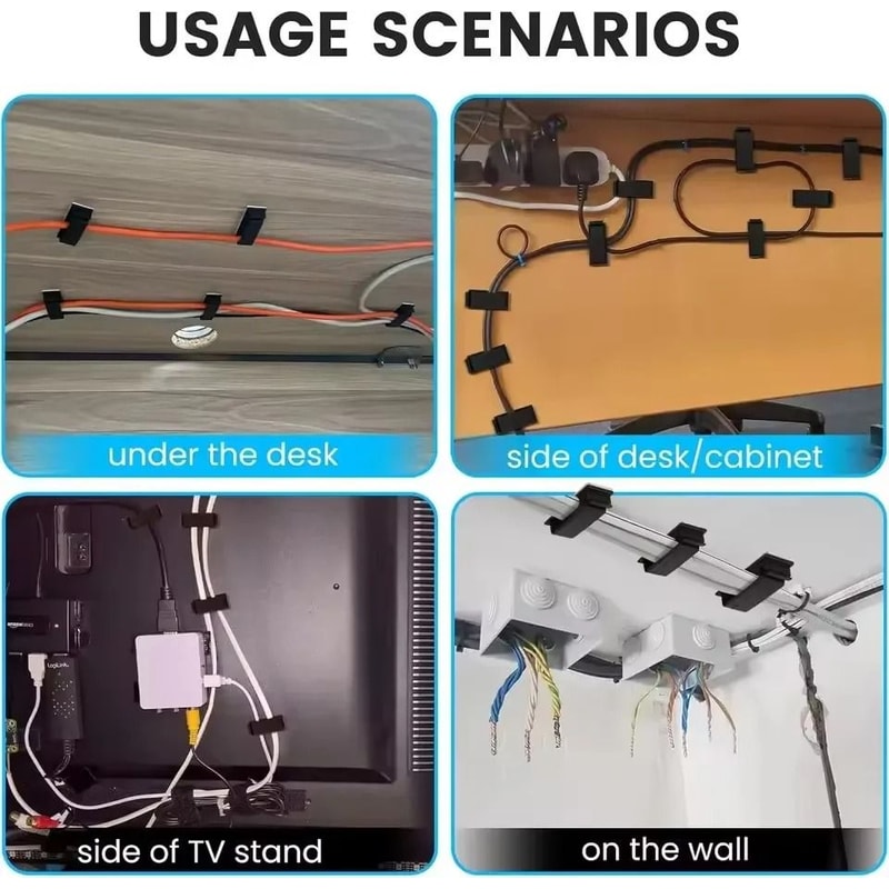 SelfAdhesive Cable Organizer Clips HighPerformance Car USB Data Cable Decorative Cord Manager 4