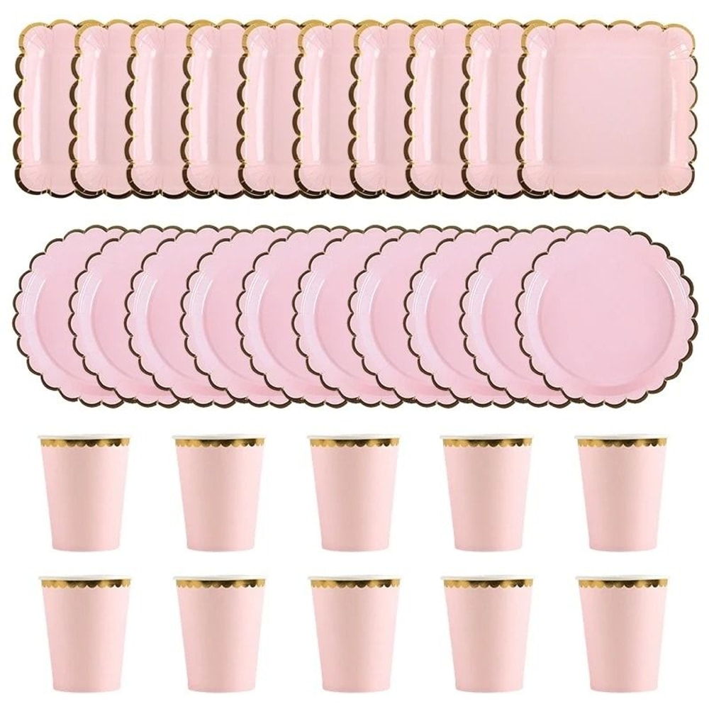 Solid Color Premium Disposable Tableware HighPerformance Party Supplies For Weddings Birthdays 0