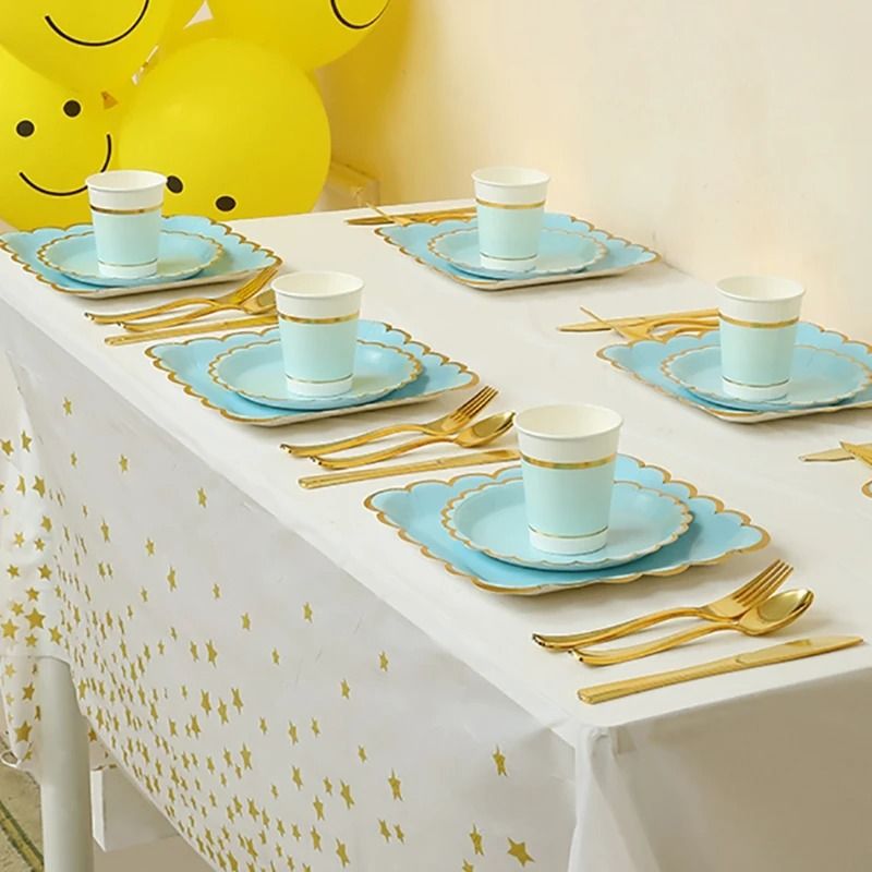 Solid Color Premium Disposable Tableware HighPerformance Party Supplies For Weddings Birthdays 4