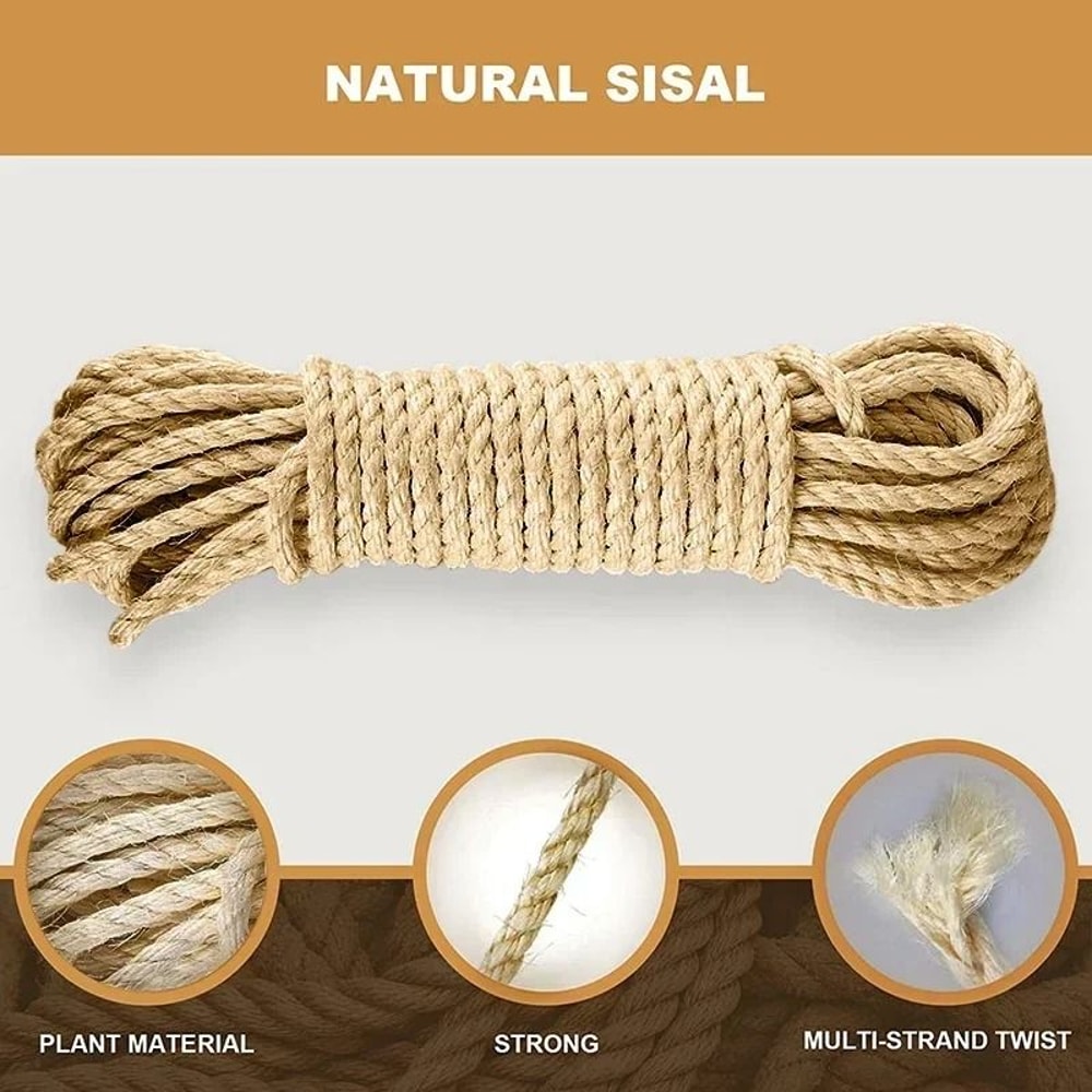 Premium Natural Sisal Rope HighPerformance Cat Tree Repair DIY Scratching Post Replacement 4