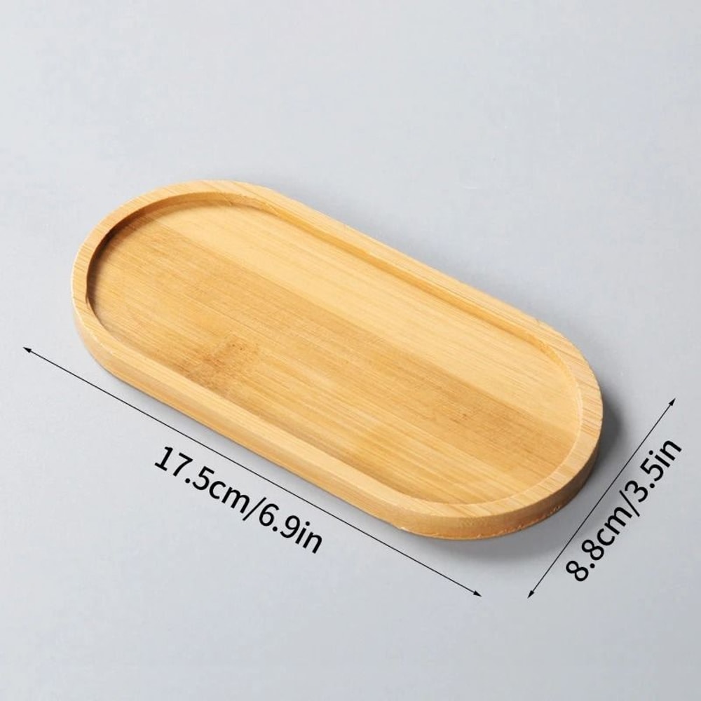 Mini Bamboo Decorative Tray HighPerformance Creative Coffee Cup Mat Wood Flower Pot Saucer 9