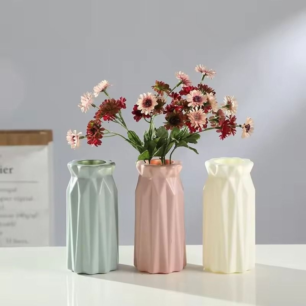 Nordic Imitation Ceramic Plastic Vase HighPerformance Minimalist Flower Pot Decor Basket 0