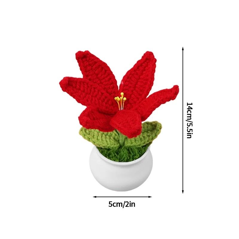 Finished Sunflower Crochet Plant HighPerformance HandWoven Artificial Flower Desktop Decoration 12