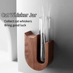 cat whisker storage jar – high-performance wooden test tube vase & pet hair keepsake magnet