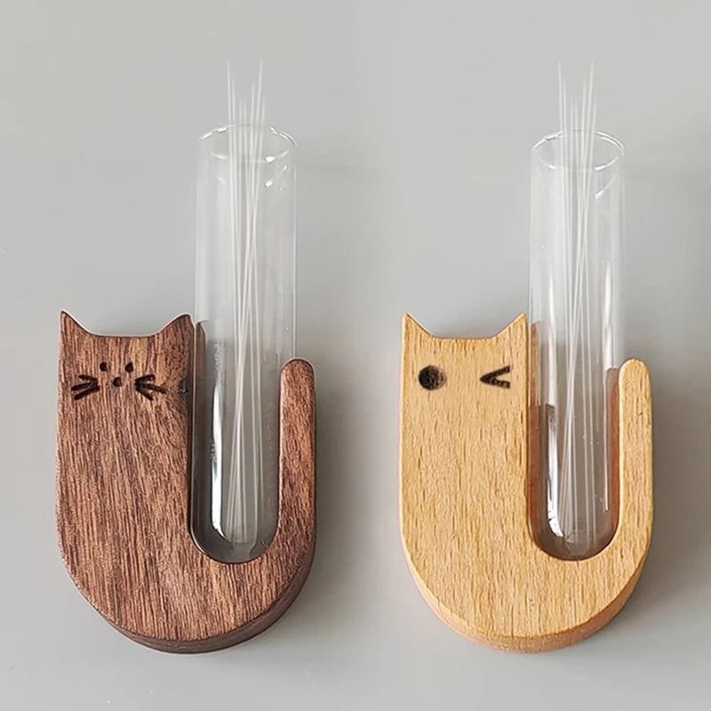 Cat Whisker Storage Jar HighPerformance Wooden Test Tube Vase Pet Hair Keepsake Magnet 3