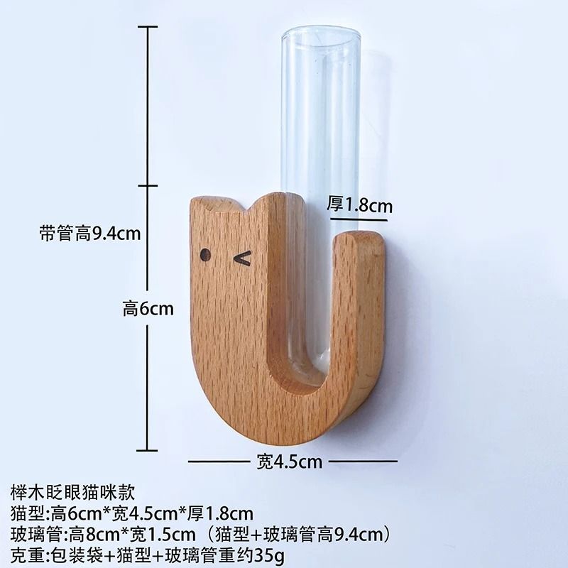 Cat Whisker Storage Jar HighPerformance Wooden Test Tube Vase Pet Hair Keepsake Magnet 10