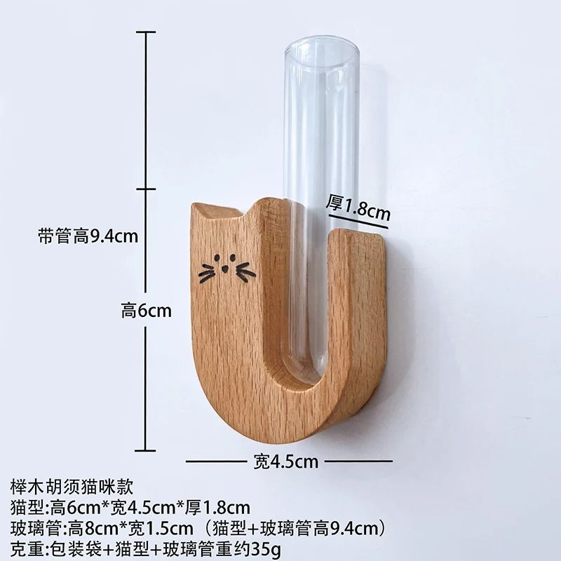 Cat Whisker Storage Jar HighPerformance Wooden Test Tube Vase Pet Hair Keepsake Magnet 8