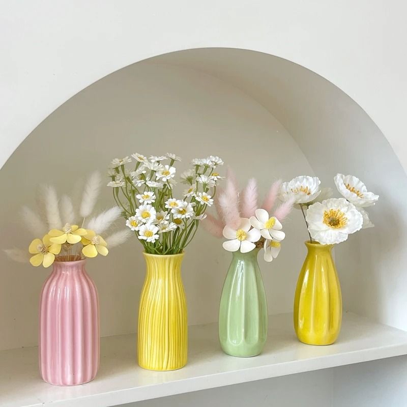 Modern Ceramic Bud Vase HighPerformance Candy Color Small Flower Vase Desktop Ornament 2