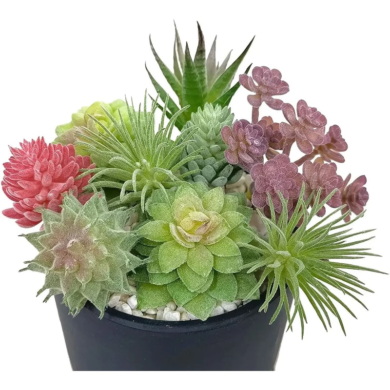 Artificial Small Succulent Set HighPerformance 9Piece Indoor Botanical Decor MultiType Faux Plant 0