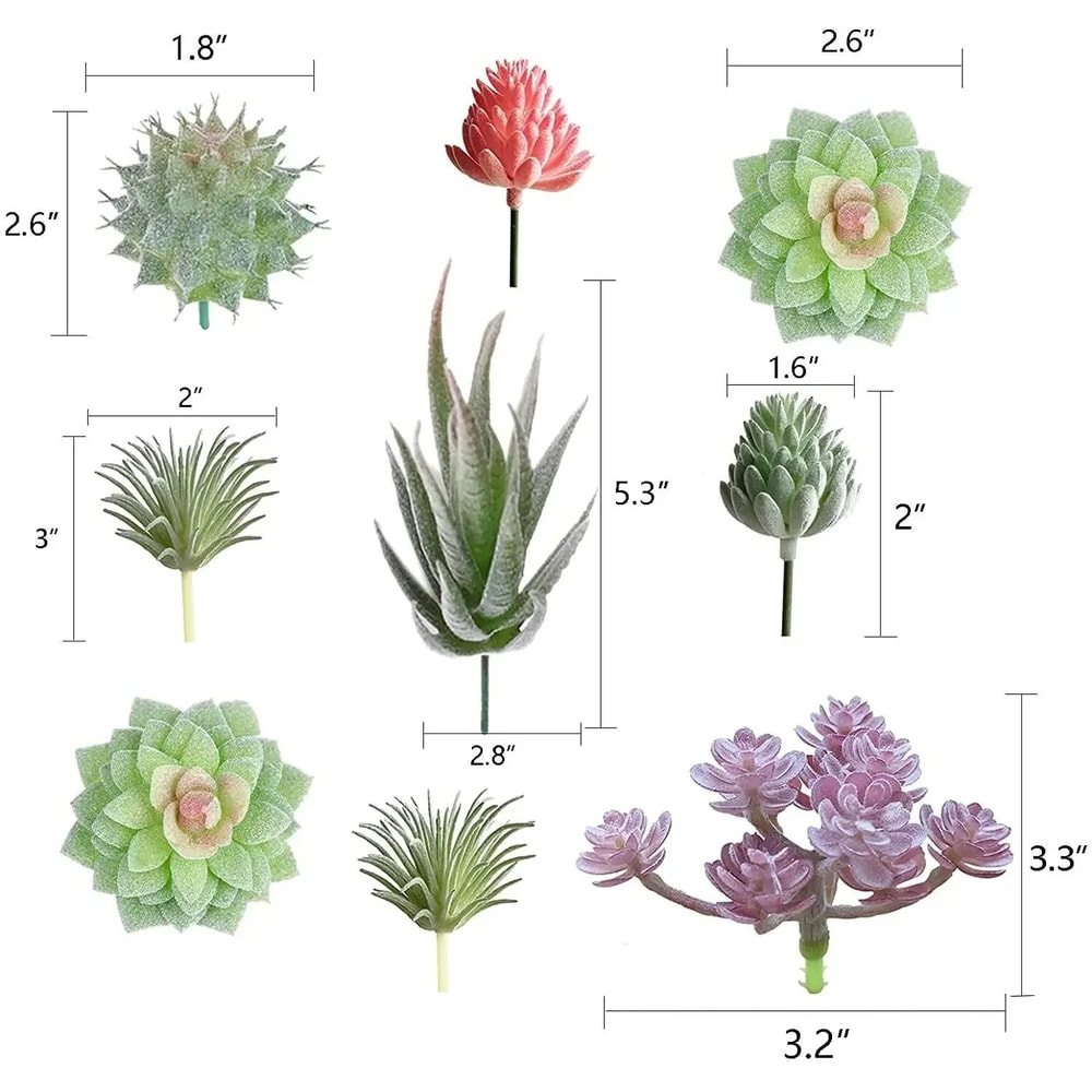 Artificial Small Succulent Set HighPerformance 9Piece Indoor Botanical Decor MultiType Faux Plant 4