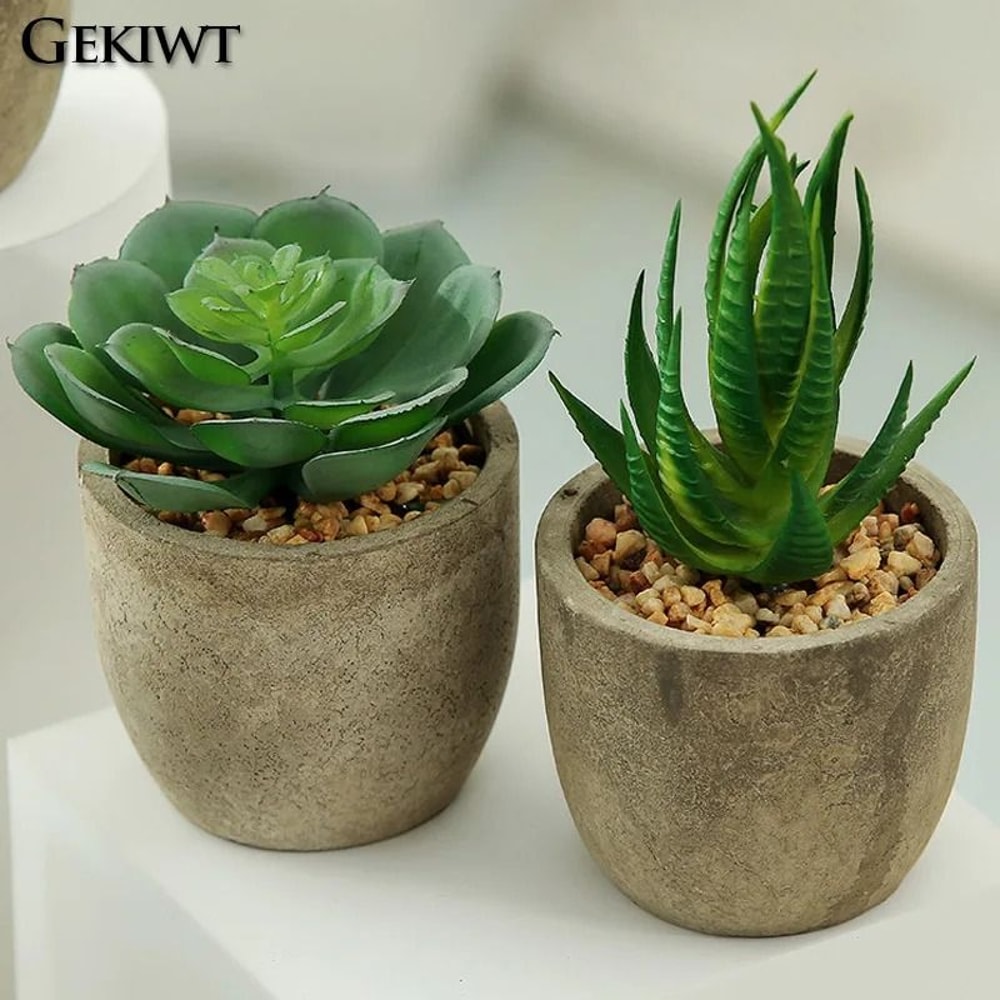 Mini Evergreen Simulated Tree HighPerformance Artificial Succulent Pot Plant Office Table Ornamen 3