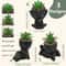 Cartoon Pot Artificial Aloe Set HighPerformance 3Piece Black PE Succulent Collection Home Decorat 1