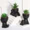 Cartoon Pot Artificial Aloe Set HighPerformance 3Piece Black PE Succulent Collection Home Decorat 3