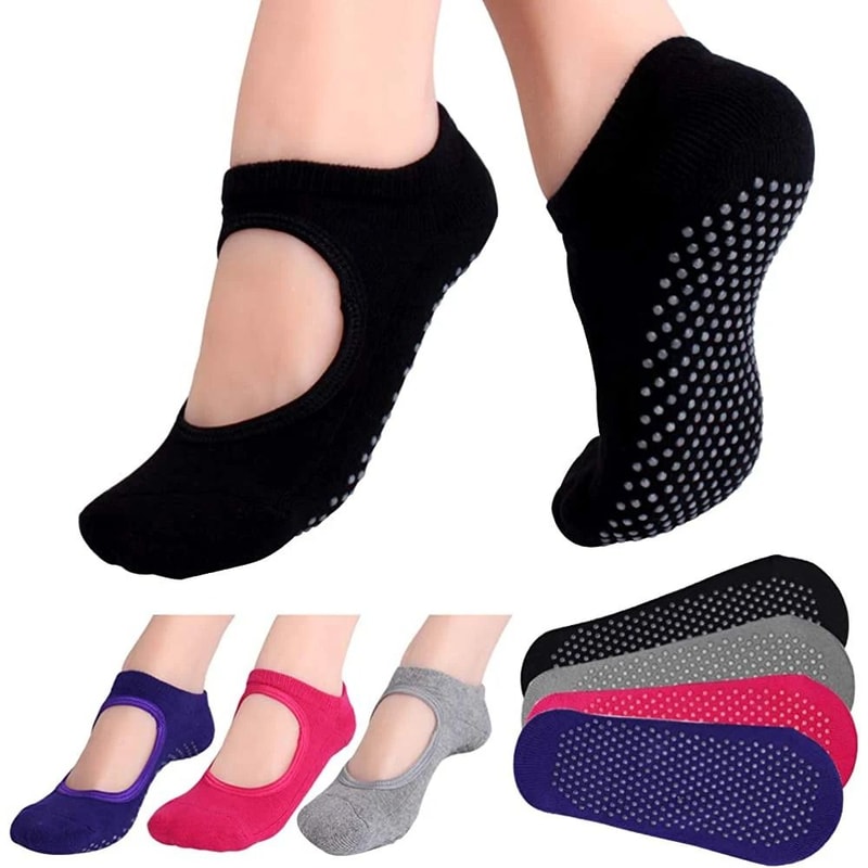 Backless NonSlip Pilates Socks HighPerformance Cotton Yoga Socks Ballet Dance Workout Slippers 0