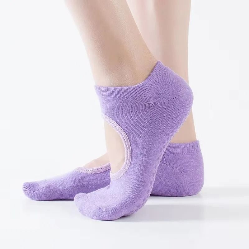 Backless NonSlip Pilates Socks HighPerformance Cotton Yoga Socks Ballet Dance Workout Slippers 10