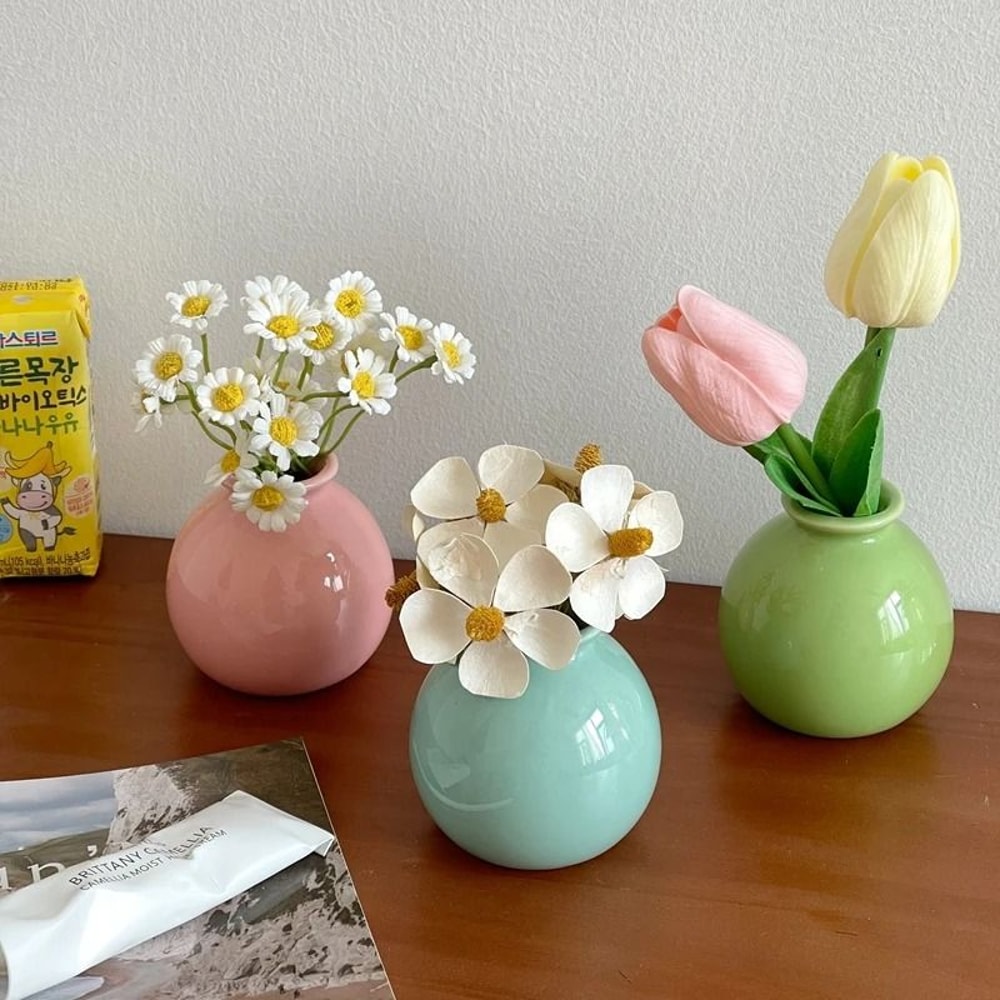 Korean Style Ceramic Bud Vase HighPerformance Mini Flower Vase Single Stem Decorative Floral Hold 3