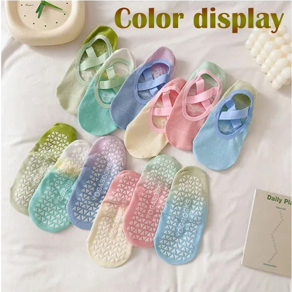 Gradient Silicone Yoga Socks HighPerformance NonSlip Pilates Grip NoShow Fitness Training Socks 4