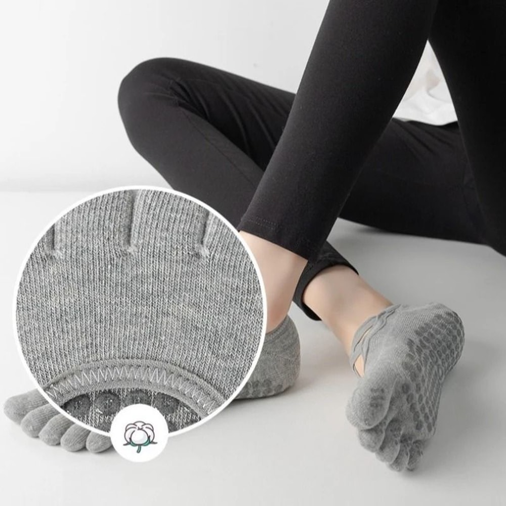 FiveToe AntiSlip Pilates Socks HighPerformance Silicone Grip Yoga Socks Bandage Fitness Sports Co 2