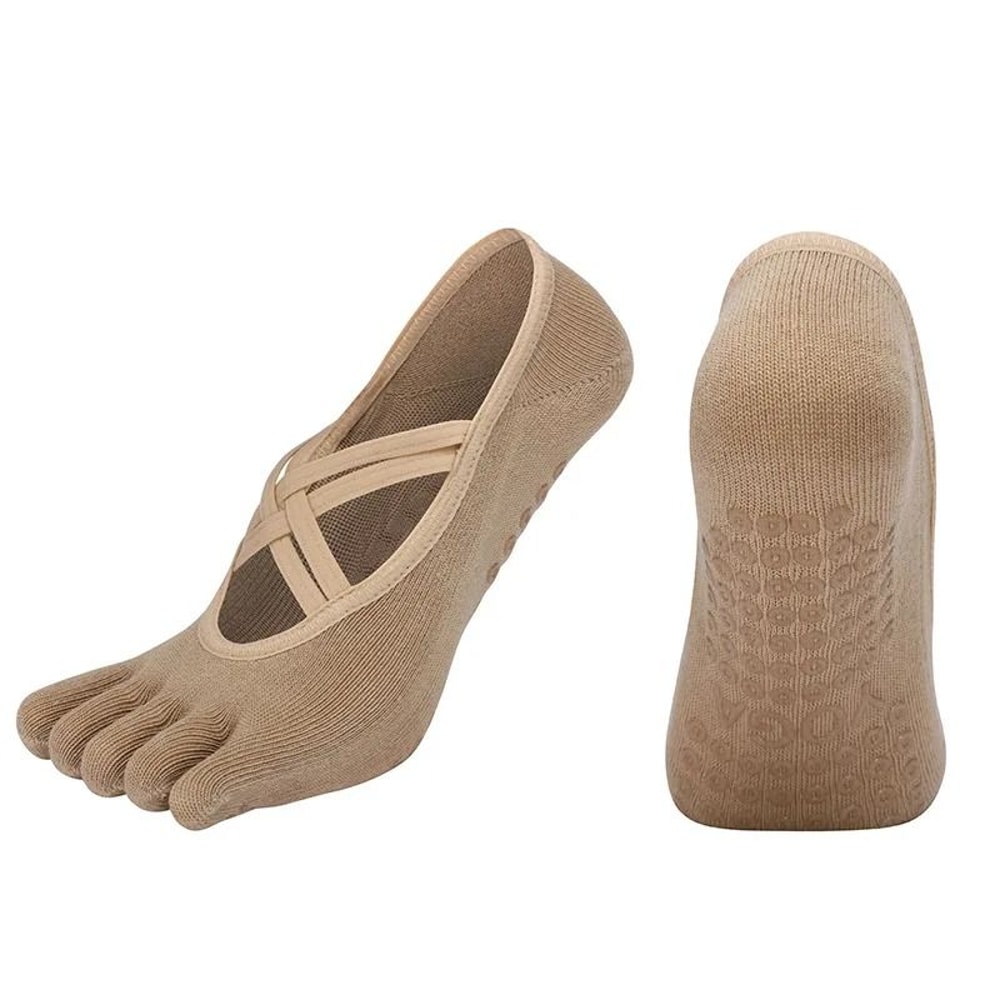 FiveToe AntiSlip Pilates Socks HighPerformance Silicone Grip Yoga Socks Bandage Fitness Sports Co 8